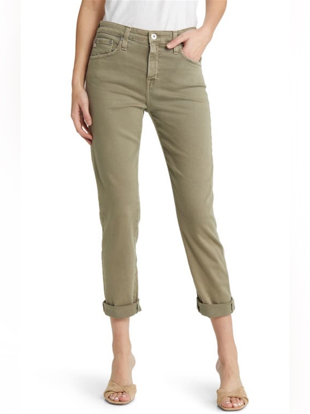 AG NWT Slouchy Ankle Slim Ex-Boyfriend Jeans Dried Rosemary $208 Size 26